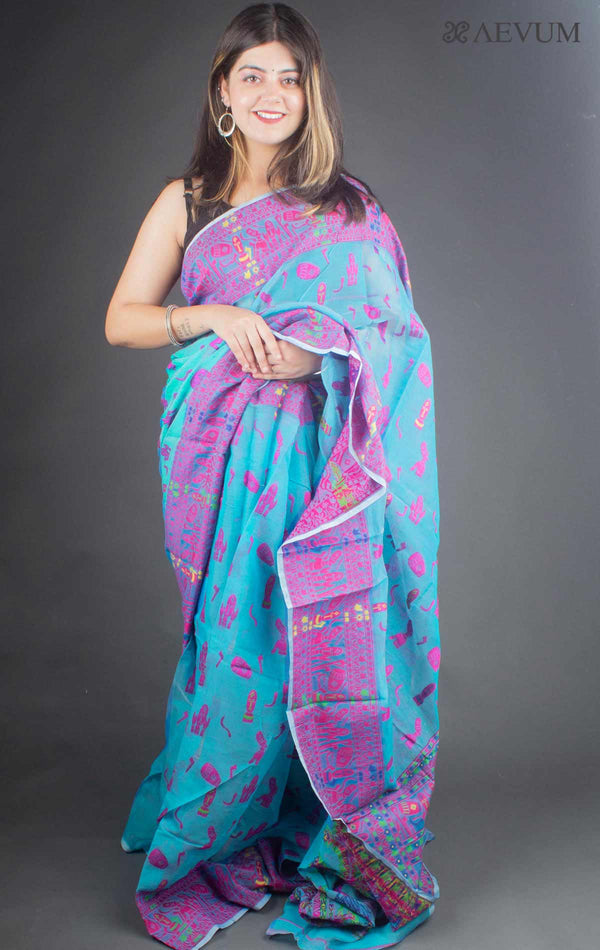 Dhakai Jamdani Saree without Blouse Piece - 6528 Saree Anita Kuthir   