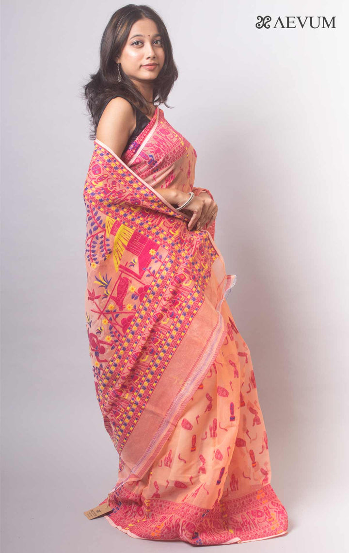 Dhakai Jamdani Saree without Blouse Piece - 6569 Saree Anita Kuthir   