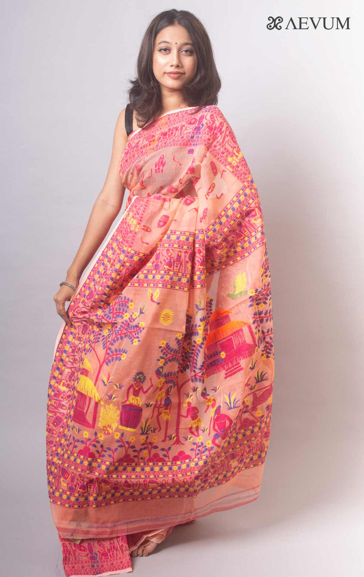 Dhakai Jamdani Saree without Blouse Piece - 6569 Saree Anita Kuthir   