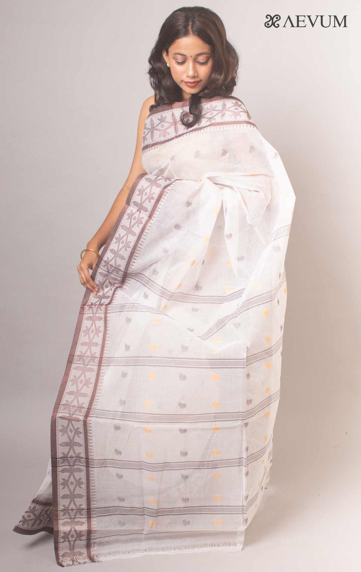 Bengal Cotton Handloom Saree Without Blouse Piece - 6663 - AEVUM