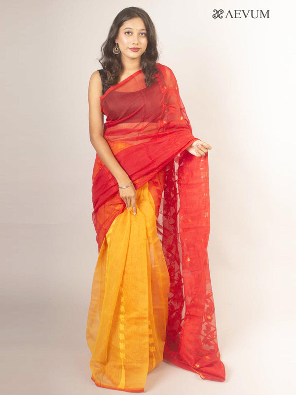 Dhakai Jamdani with Gap Work without Blouse Piece - 7006 Saree AEVUM