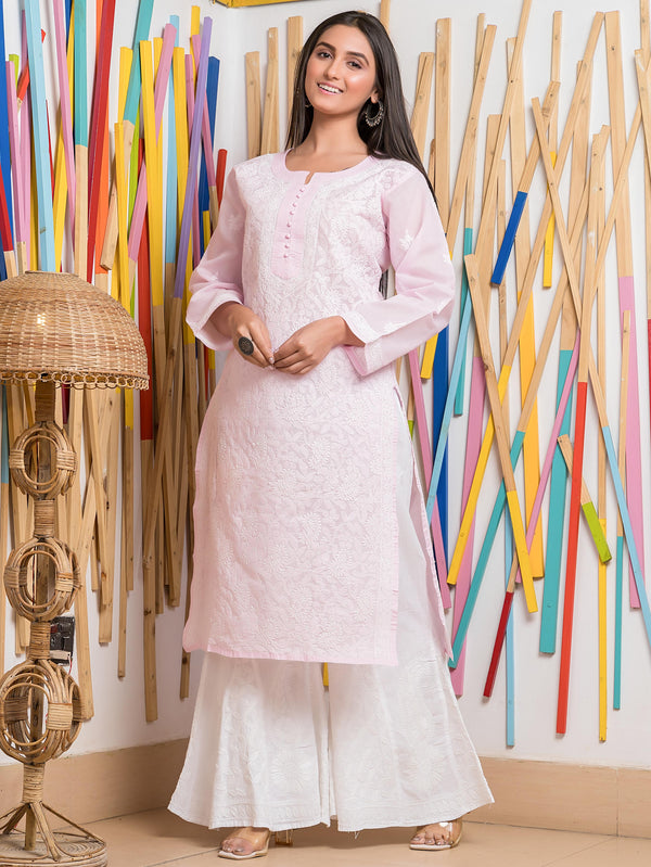 Pure Cotton Chikankari Kurta Set- 7154