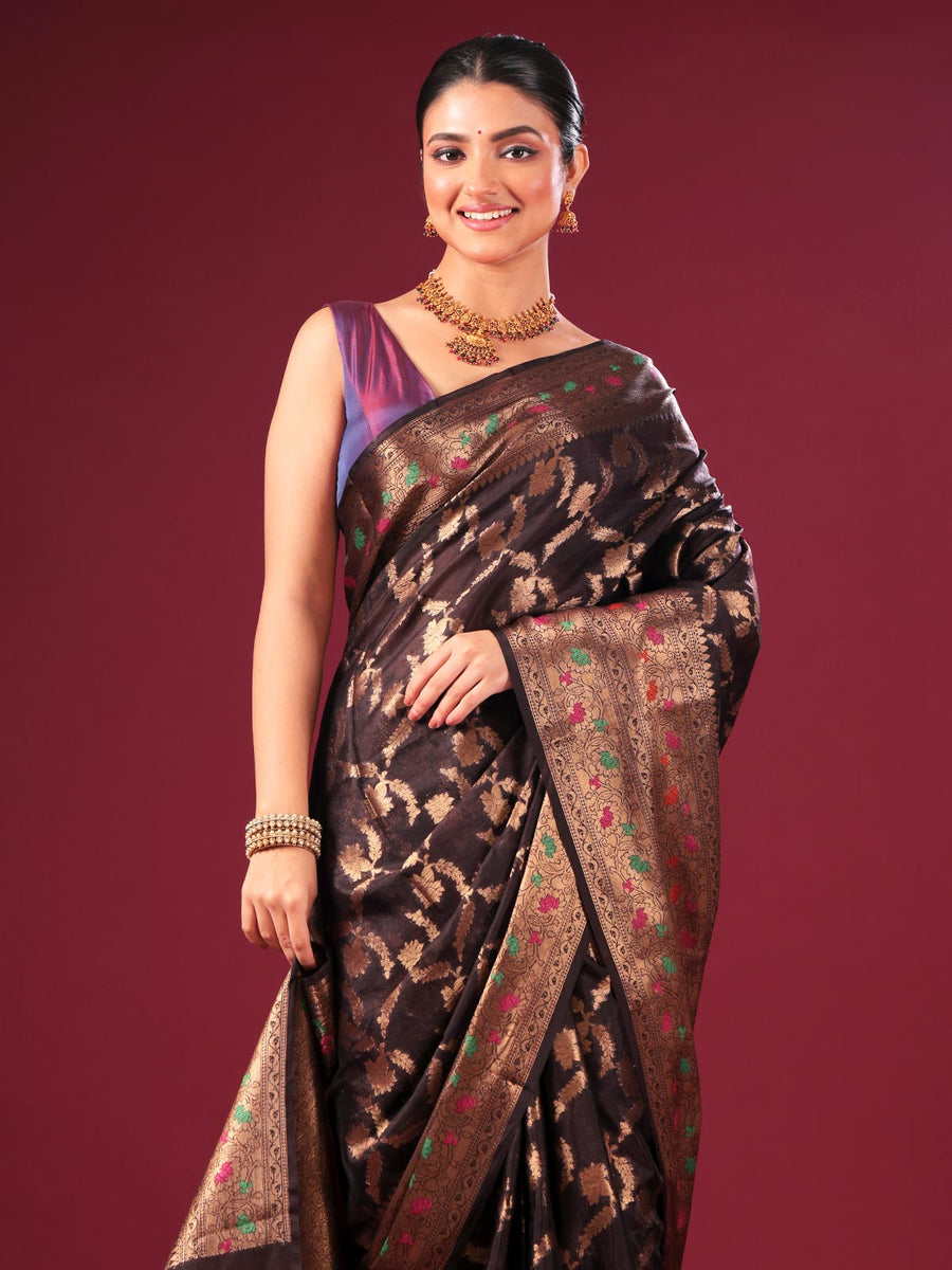 Semi Georgette Soft Silk Banarasi Saree - 8070 Saree AEVUM