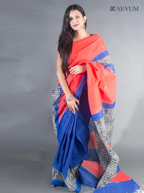 Tant Block Printed Cotton Saree - 8655 Saree AEVUM