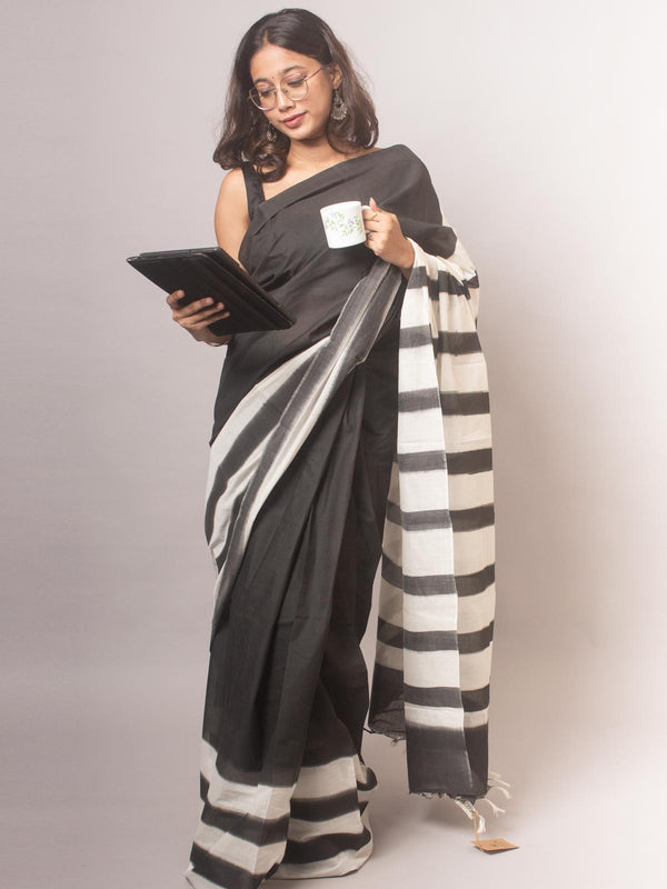 Tant Block Printed Cotton Saree - 8717 Saree AEVUM