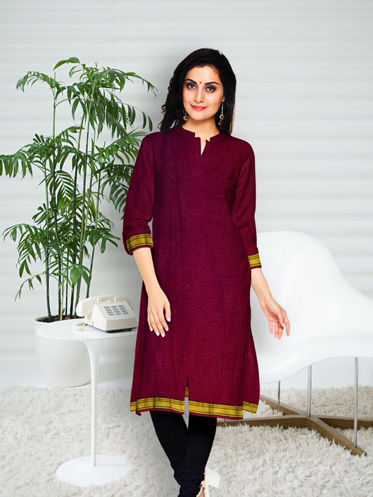 Mangalgiri Cotton Silk Kurta Set - 8739 Women's Kurta Set AEVUM 2   