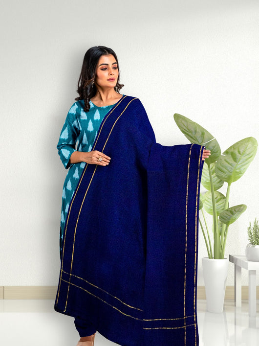 Pure Cotton Woven Ikkat Kurta Set - 8746 Women's Kurta Set AEVUM 2   