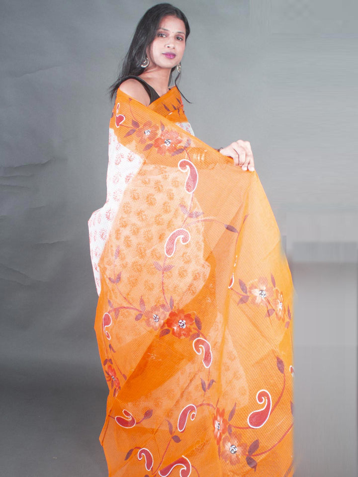 Hand Painted Cotton Resham Kota Saree without Blouse Piece - 9158 Saree Joydeep   