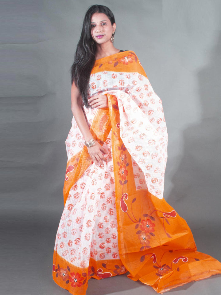 Hand Painted Cotton Resham Kota Saree without Blouse Piece - 9158 Saree Joydeep   