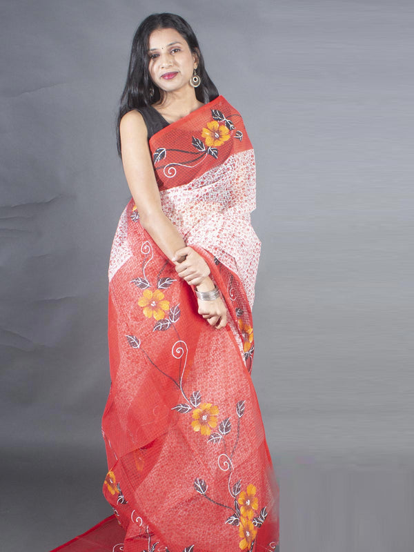 Hand Painted Cotton Resham Kota Saree without Blouse Piece - 9161 Saree Joydeep   