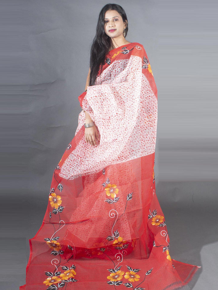 Hand Painted Cotton Resham Kota Saree without Blouse Piece - 9161 Saree Joydeep   