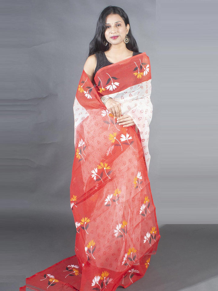 Hand Painted Cotton Resham Kota Saree without Blouse Piece - 9161 Saree Joydeep   