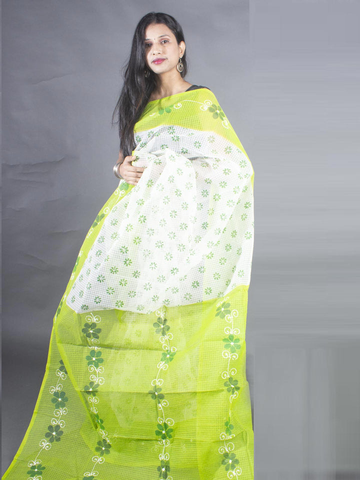 Hand Painted Cotton Resham Kota Saree without Blouse Piece - 9162 Saree Joydeep   