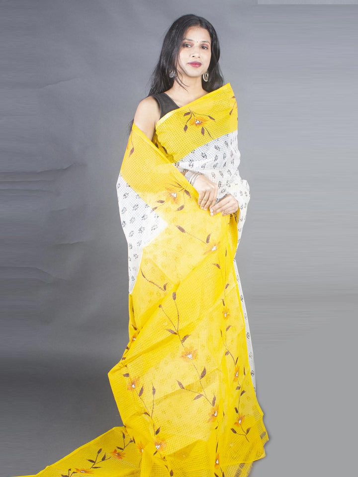 Hand Painted Cotton Resham Kota Saree without Blouse Piece - 9167 Saree Joydeep   