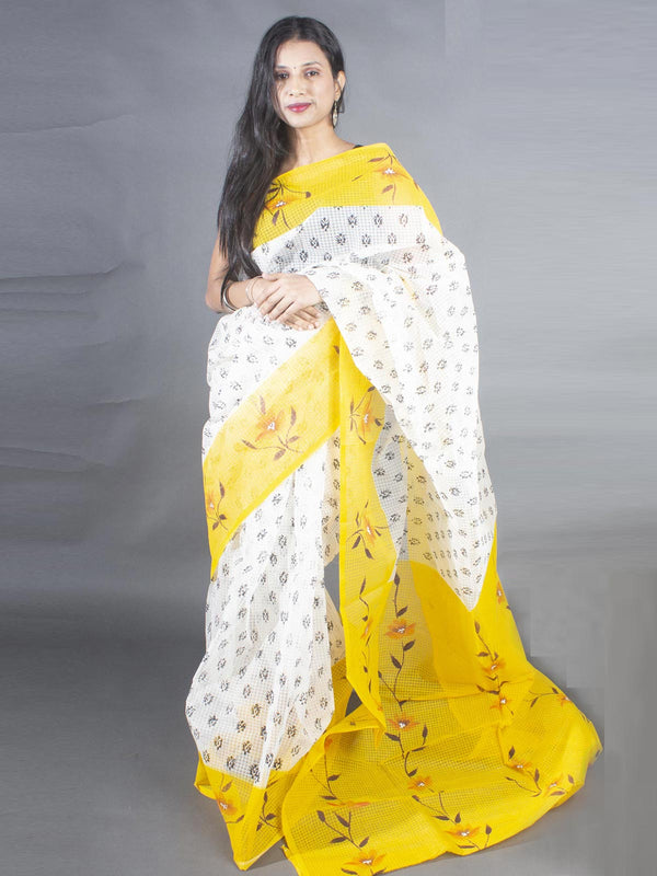 Hand Painted Cotton Resham Kota Saree without Blouse Piece - 9167 Saree Joydeep   