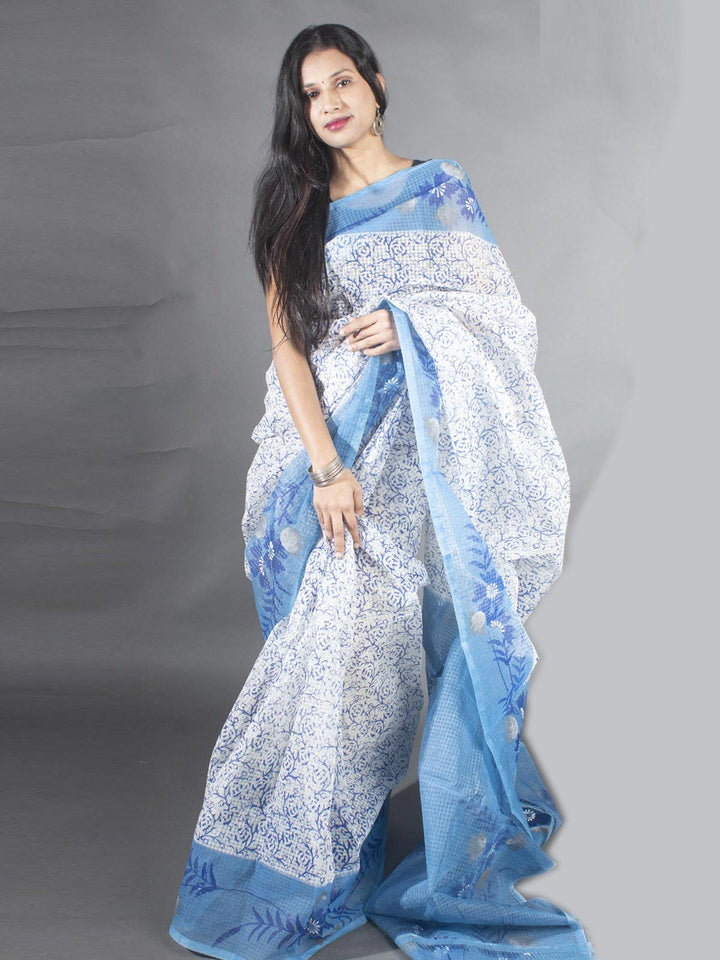 Hand Painted Cotton Resham Kota Saree without Blouse Piece - 9168 Saree Joydeep   