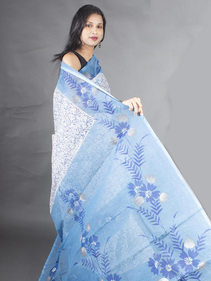 Hand Painted Cotton Resham Kota Saree without Blouse Piece - 9168 Saree Joydeep   