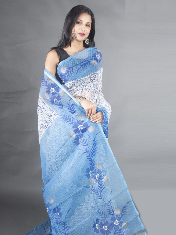 Hand Painted Cotton Resham Kota Saree without Blouse Piece - 9168 Saree Joydeep   