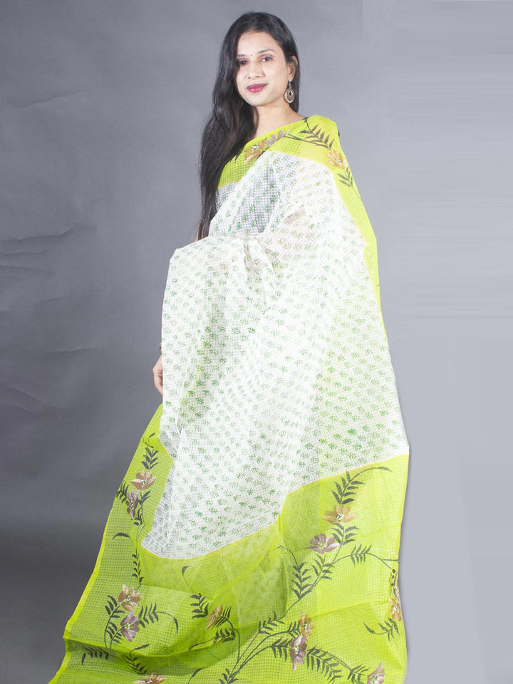 Hand Painted Cotton Resham Kota Saree without Blouse Piece - 9169 Saree Joydeep   