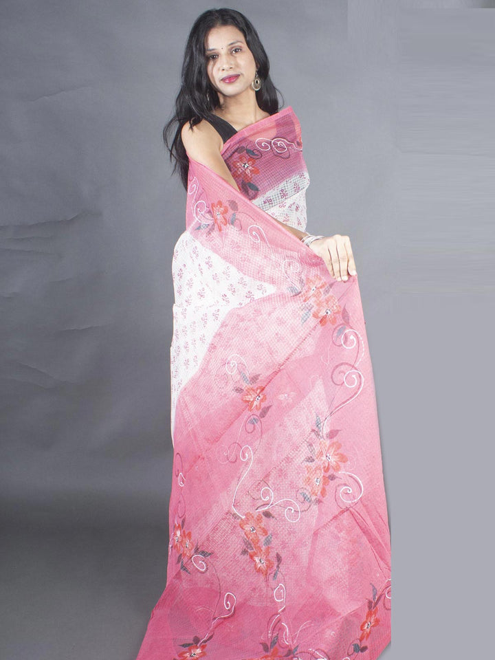 Hand Painted Cotton Resham Kota Saree without Blouse Piece - 9172 Saree Joydeep   