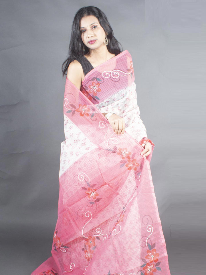 Hand Painted Cotton Resham Kota Saree without Blouse Piece - 9172 Saree Joydeep   