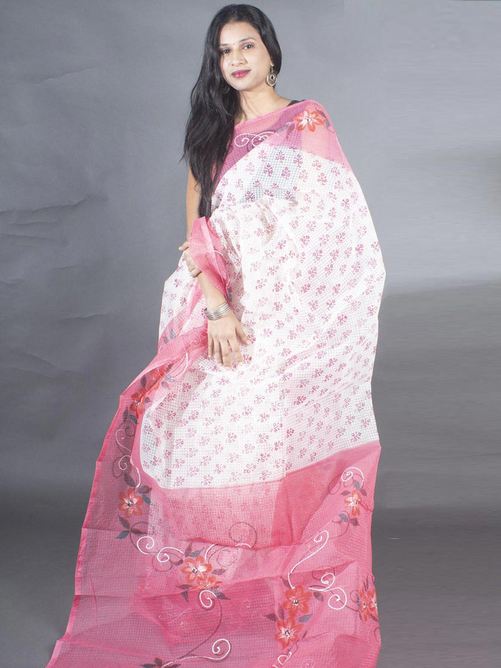 Hand Painted Cotton Resham Kota Saree without Blouse Piece - 9172 Saree Joydeep   