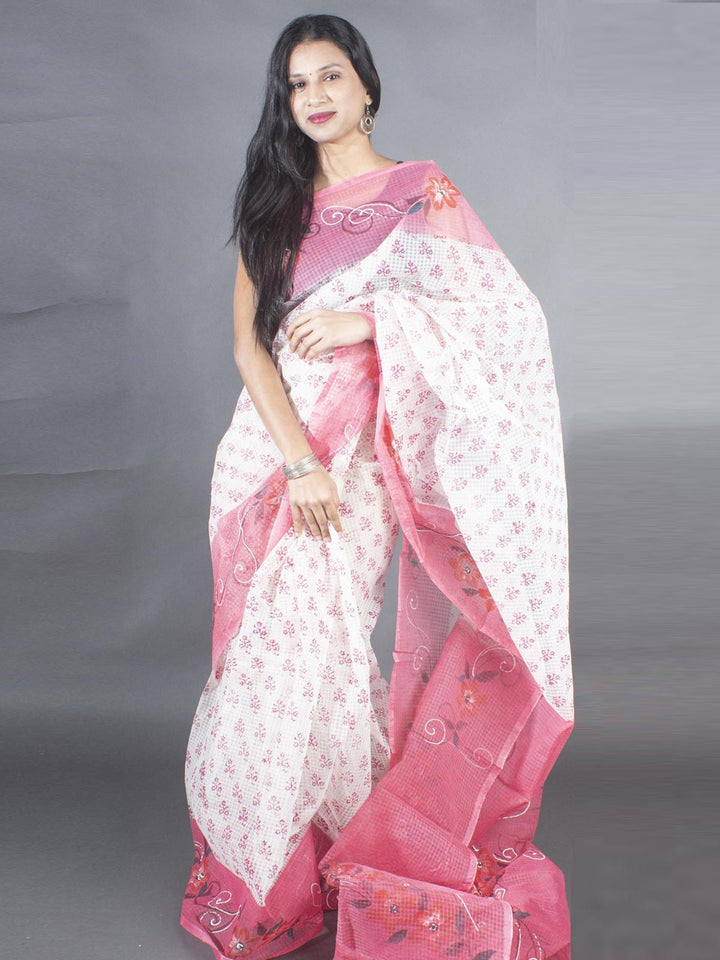 Hand Painted Cotton Resham Kota Saree without Blouse Piece - 9172 Saree Joydeep   