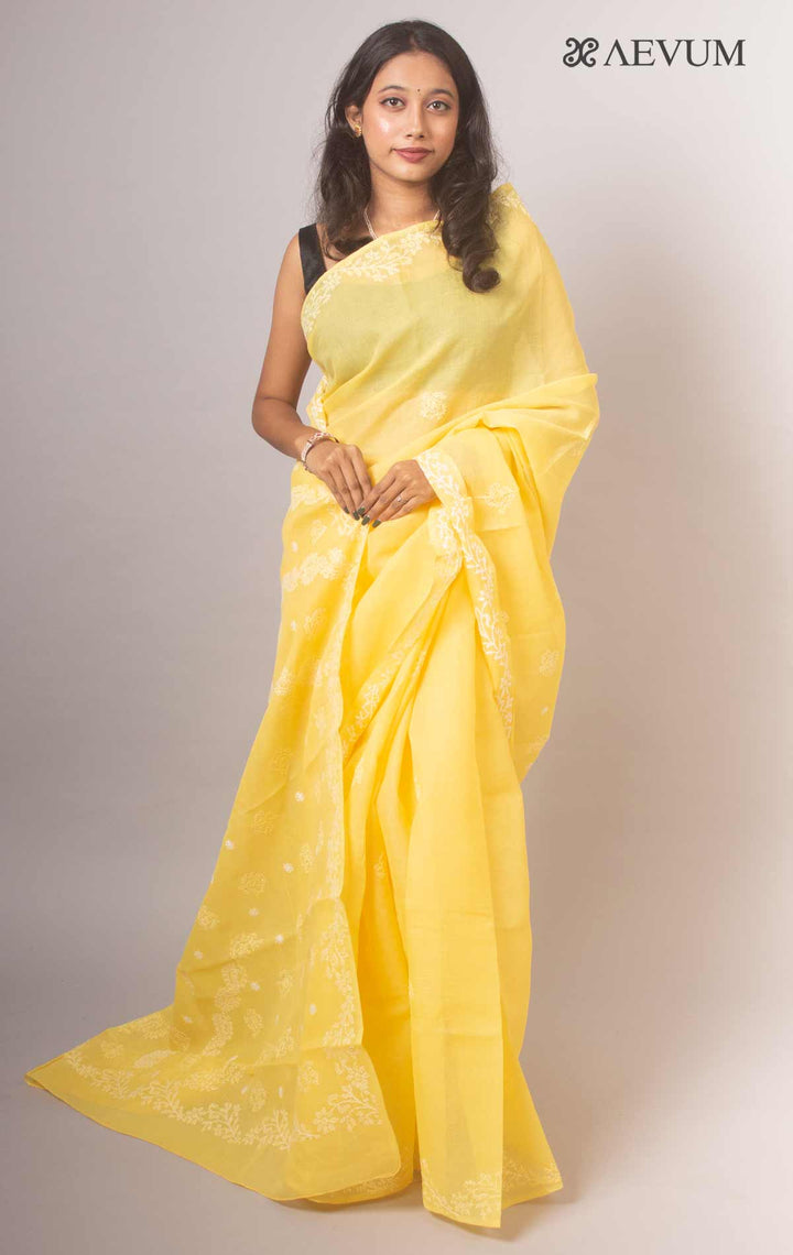 Hand Embroidered Lucknowi Chikankari Saree - 9233 - AEVUM
