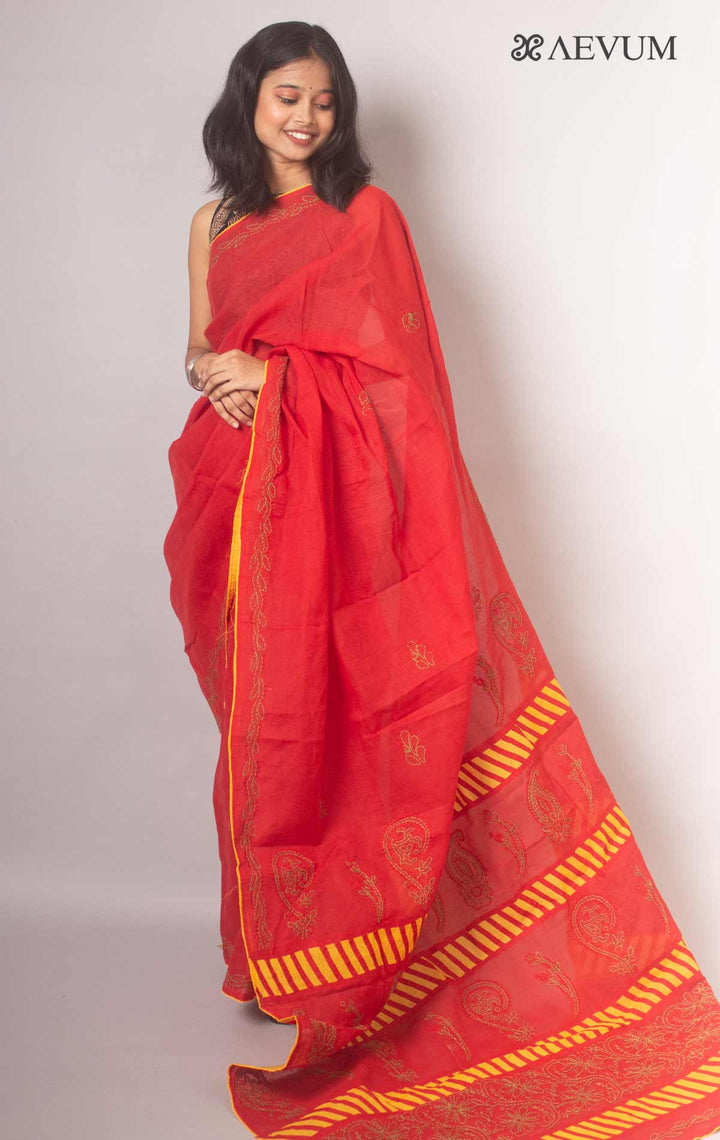 Hand Embroidered Lucknowi Chikankari Saree - 9234 - AEVUM