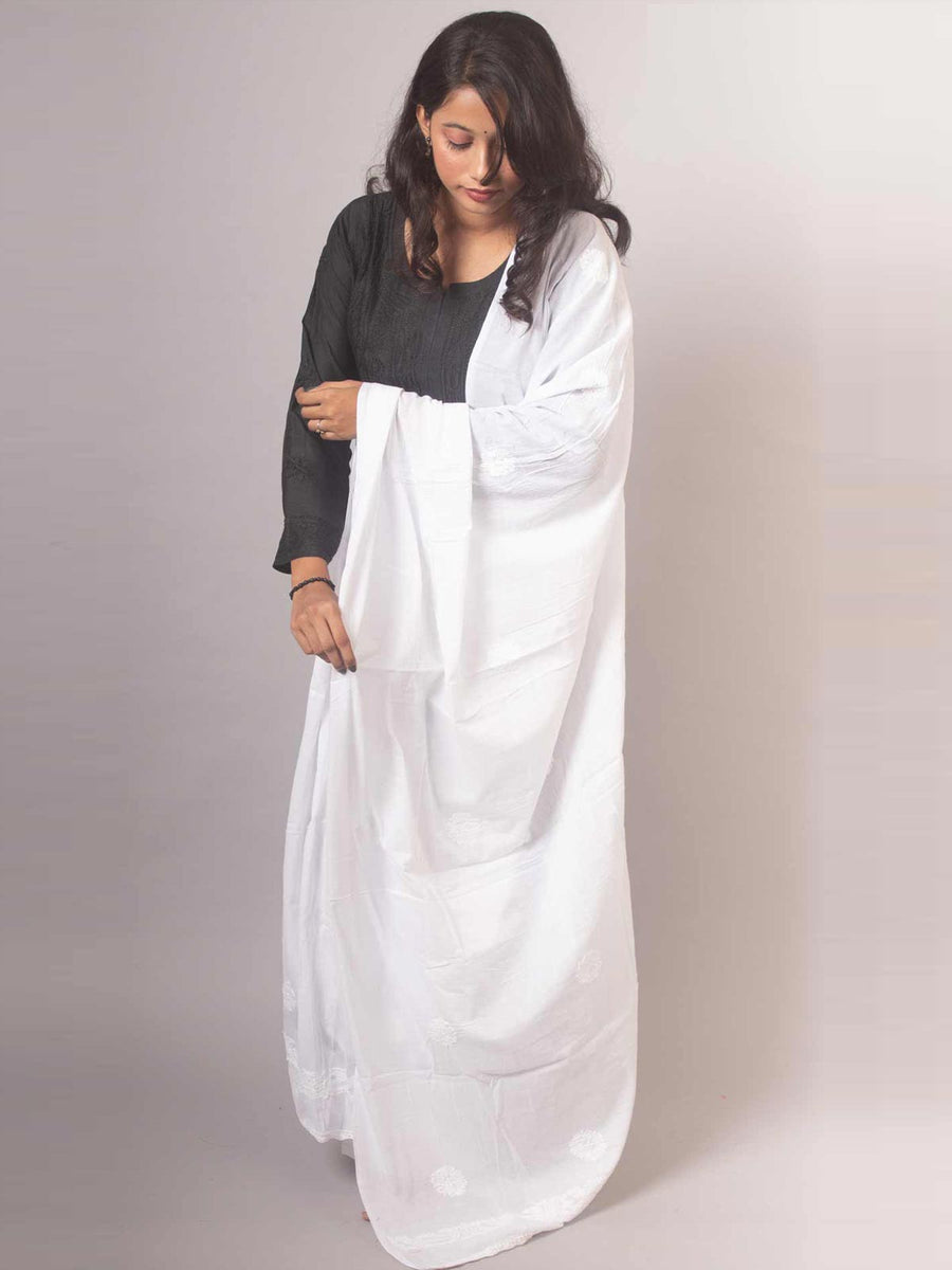 Chikankari Dupatta-9302 Dupatta AEVUM