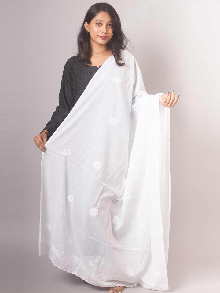 Chikankari Dupatta-9302 Dupatta Silk Thread   