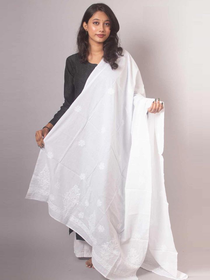 Chikankari Dupatta-9302 Dupatta Silk Thread   