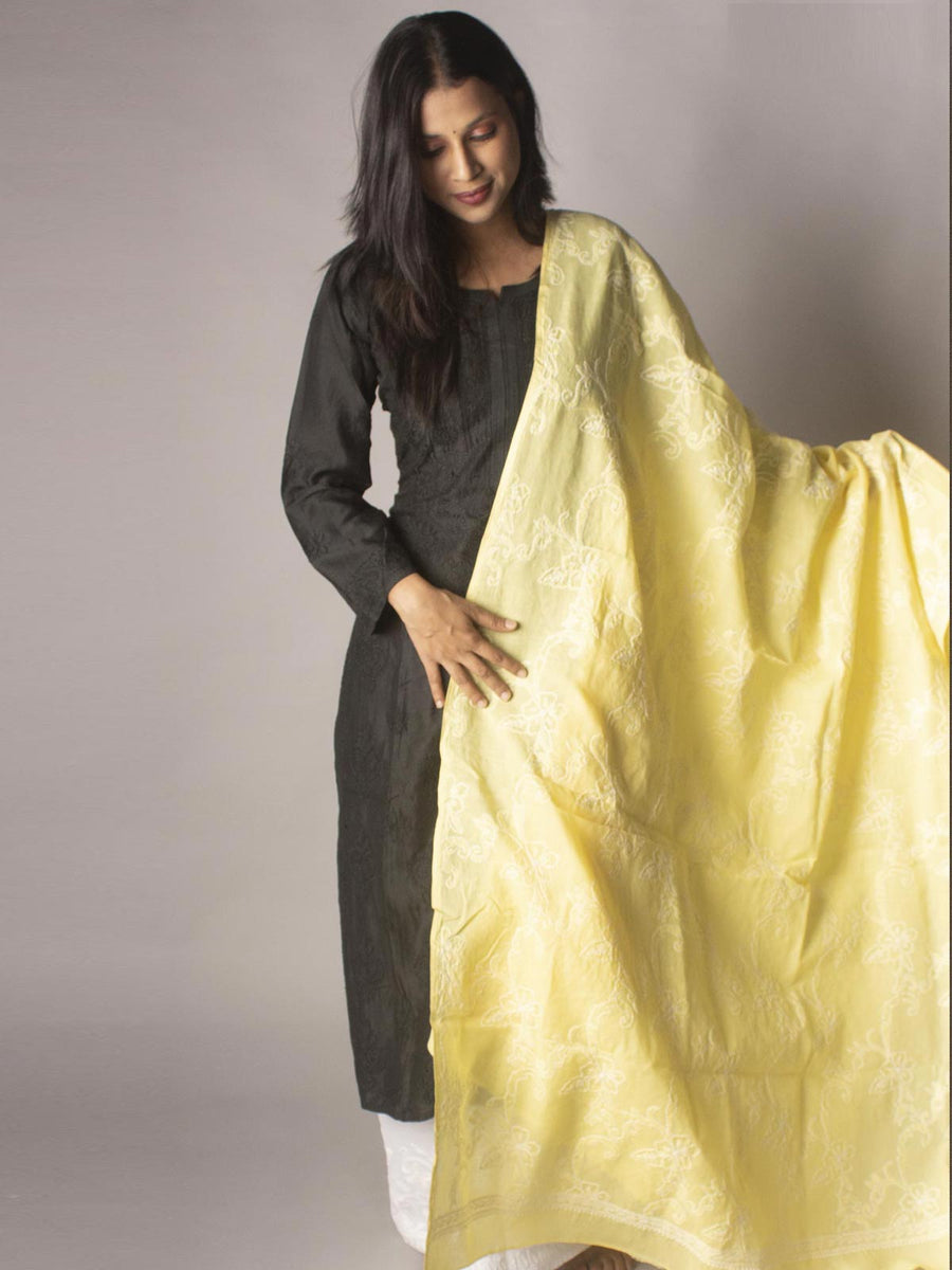 Chikankari Dupatta - 9311 Dupatta AEVUM