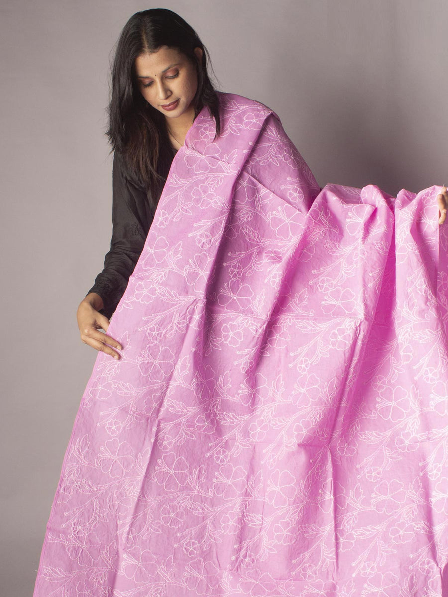 Hand Embroidered Chikankari Dupatta - 9314 Dupatta AEVUM