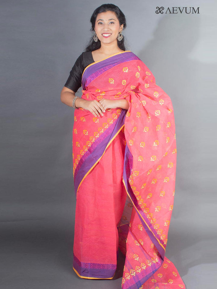 Bengal Cotton Tant Saree with Embroidery - 9492 Saree AEVUM