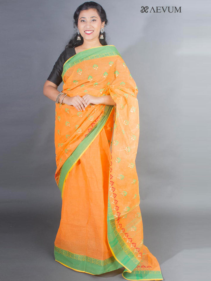 Bengal Cotton Tant Saree with Embroidery - 9494 Saree AEVUM