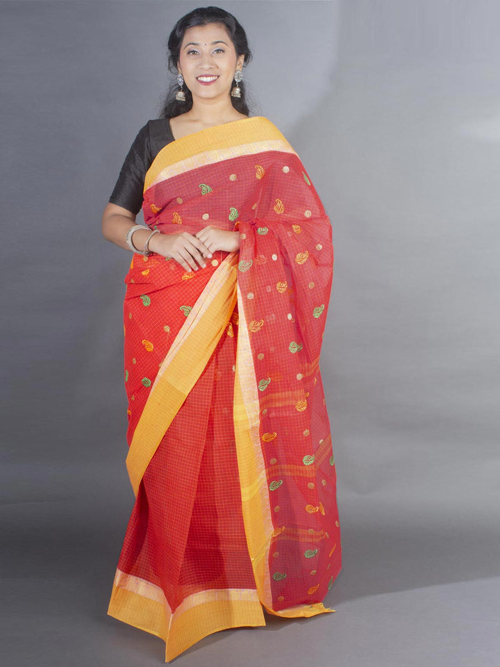 Bengal Cotton Tant Saree with Embroidery - 9500 Saree AEVUM