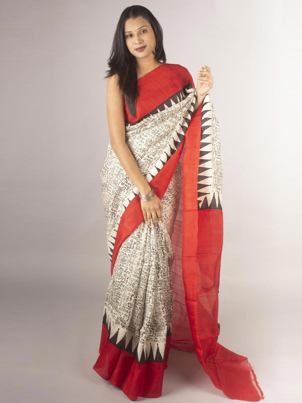 Three Ply Murshidabad  Pure Silk With Blouse Piece - 9688 Saree Riya's Collection   