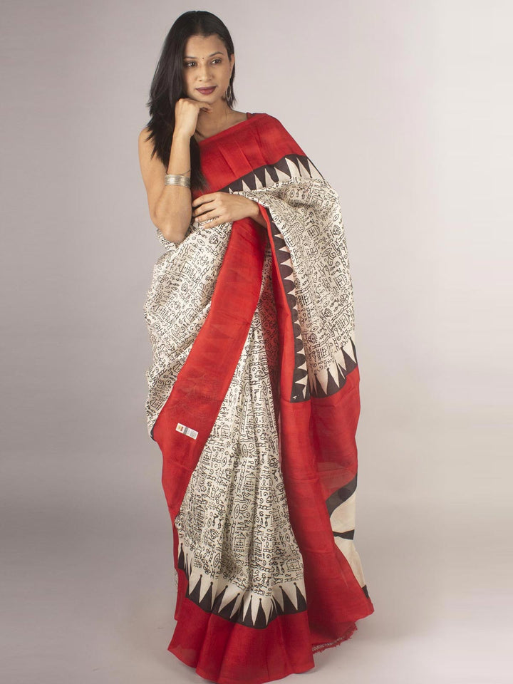 Three Ply Murshidabad  Pure Silk With Blouse Piece - 9688 Saree Riya's Collection   