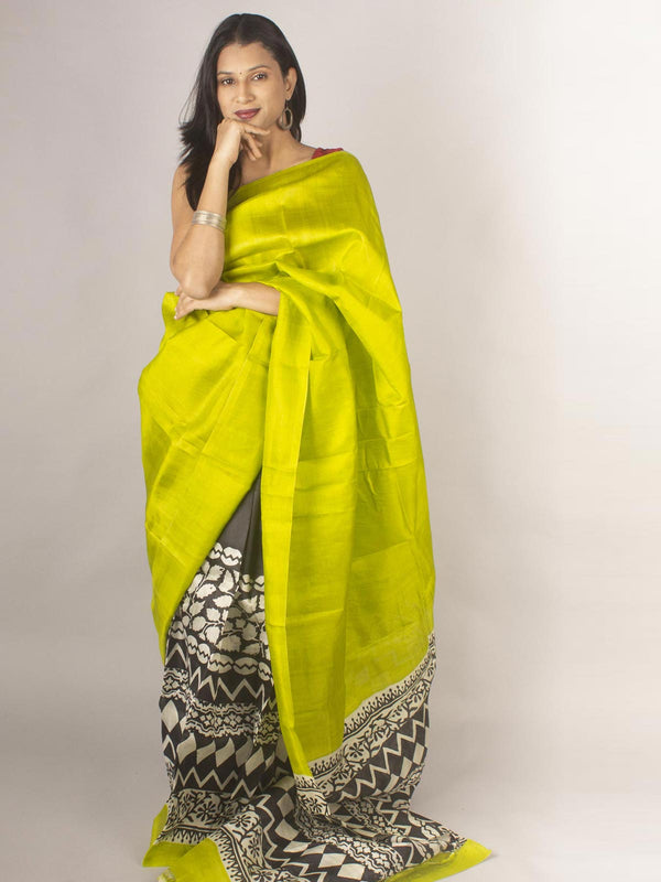 Three Ply Murshidabad Pure Silk With Blouse Piece - 9696 Saree Riya's Collection   