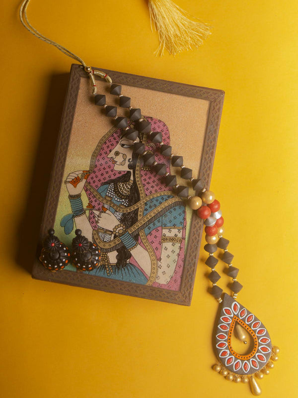 Terracotta Handmade Necklace Set - 9732 Jewellery Kasturi Sengupta   
