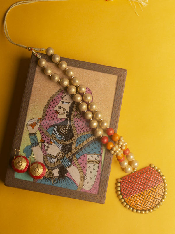Terracotta Handmade Necklace Set - 9752 Jewellery Kasturi Sengupta   