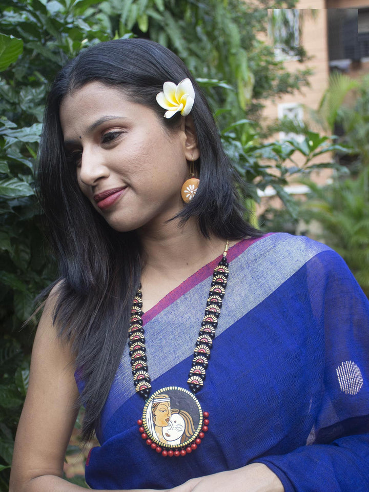 Terracotta Handmade Necklace Set - 9755 Jewellery AEVUM