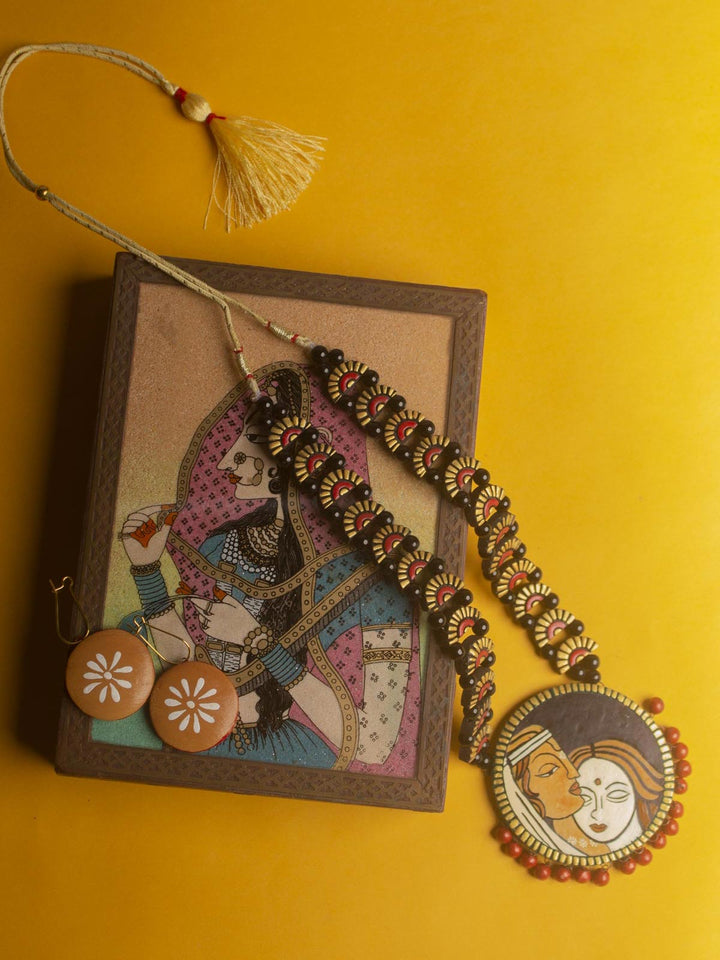 Terracotta Handmade Necklace Set - 9755 Jewellery AEVUM