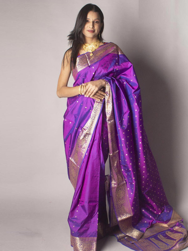 Banarasi Silk Saree with Silk Mark - 9758 Saree AEVUM 2   