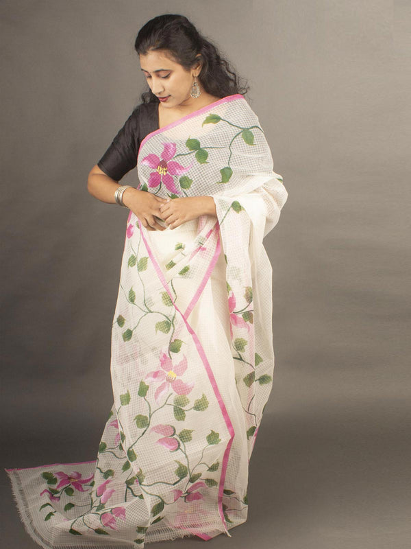 Hand Painted Cotton Resham Kota Saree without Blouse Piece - 9768 Saree Joydeep   