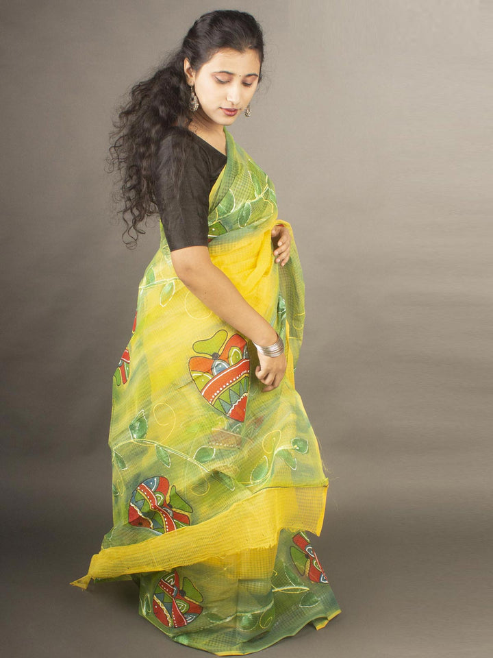 Hand Painted Cotton Resham Kota Saree without Blouse Piece - 9770 Saree Joydeep   