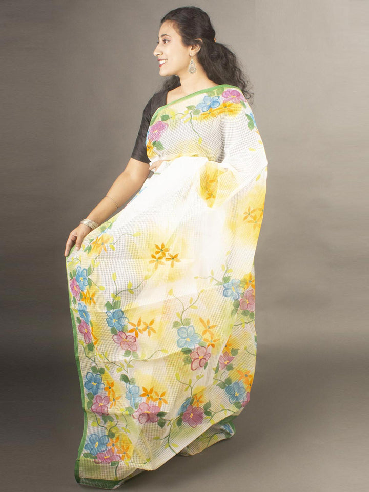 Hand Painted Cotton Resham Kota Saree without Blouse Piece - 9782 Saree Joydeep   