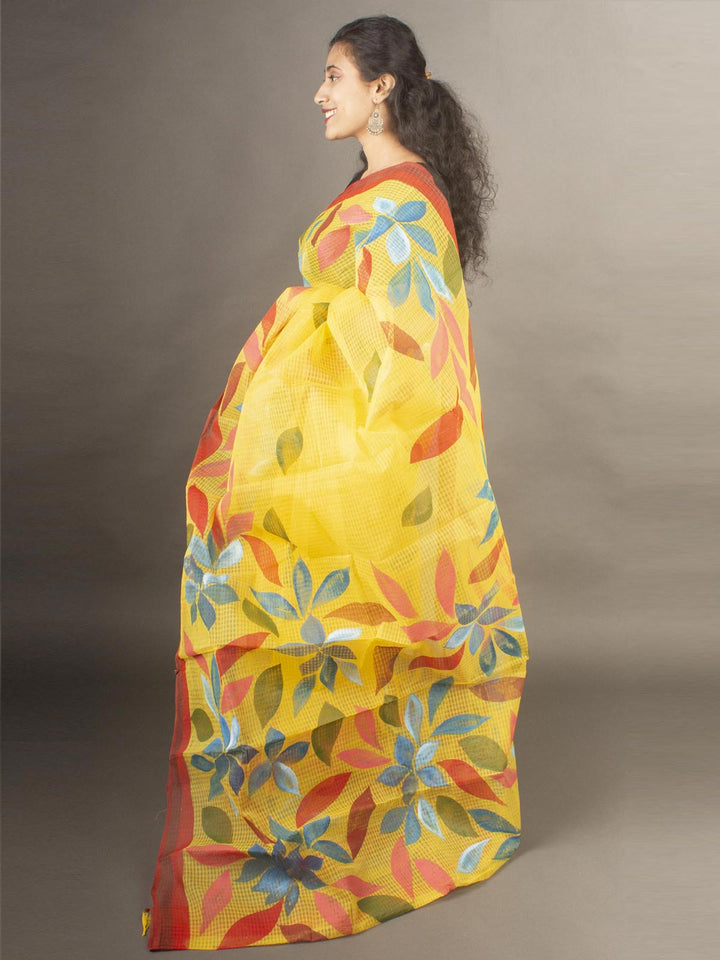 Hand Painted Cotton Resham Kota Saree without Blouse Piece - 9783 Saree Joydeep   