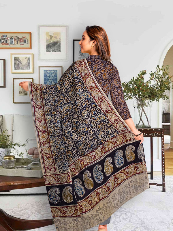 Pure Cotton Kalamkari Kurta Set - 20964 Women's Kurta Set AEVUM 2   